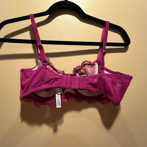 Victoria's Secret Dream Angels Push-Up W/O Padding Bra 34D Velvet Fuchsia Pink - Picture 5 of 14